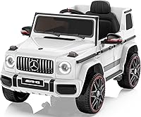 ANPABO Mercedes-Benz G63 Licensed 12V Kids Ride-On Car w/ Parental Remote, LED Lights, Music, Soft Start - White
