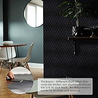 Vista 3 de Pelar y pegar azulejos negros, panel compuesto de aluminio hexagonal autoadhesivo para cocina (5 hojas)