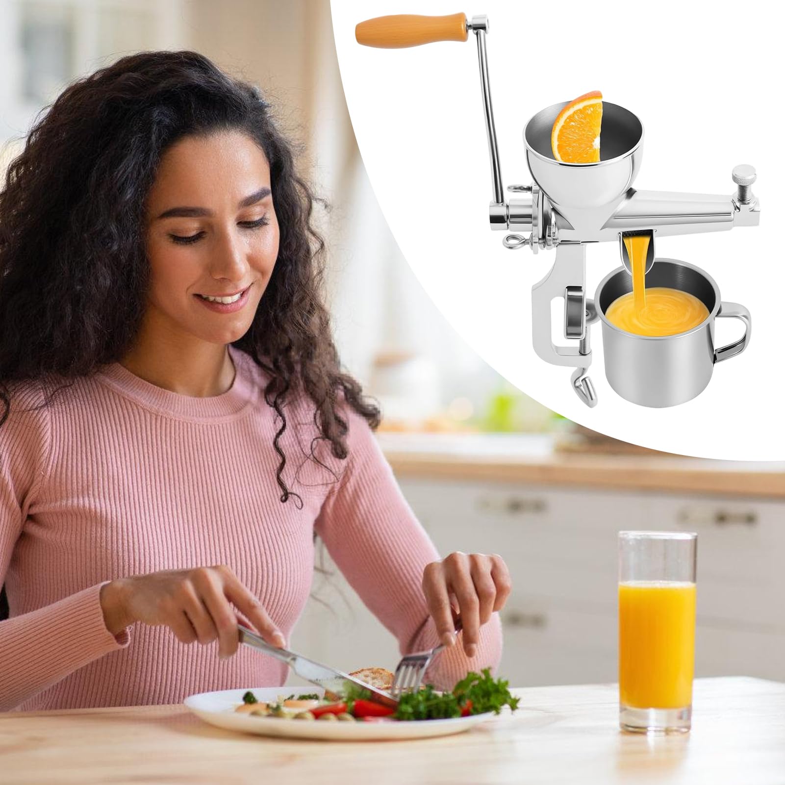 Manuelle Entsafter Maschine Edelstahl Presse Für Obst Und | Mit Handkurbel Und Reinigungsbürste presse Geeignet Für Granatapfel Trauben Zuckerrohr Zitrusfrüchte Sowie Beeren