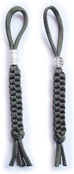Army Green Paracord Braided Knife Lanyard