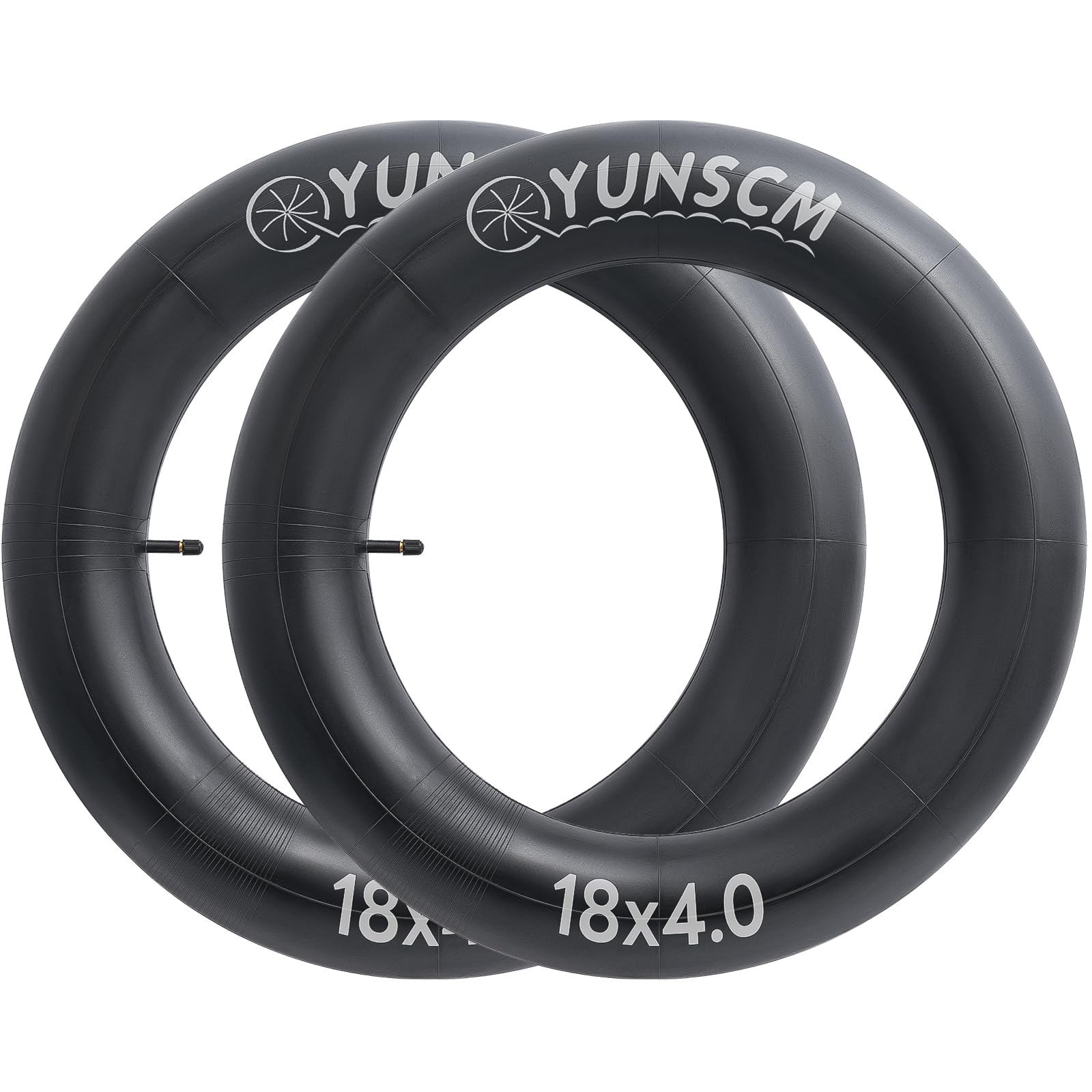 Lot de 2 chambres à air de 45,7 cm x 4,0 pour vélo électrique AV32 Schrader compatibles avec les pneus de vélo électrique 18 x 4,0