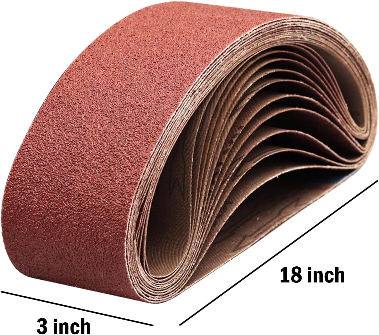 Taokyid 30 Pcs 3x18 Inch Sanding Belts,10 Each of 40 80 120 Grits Aluminum Oxide Sandpaper for 3 x 18 Inch Belt Sander