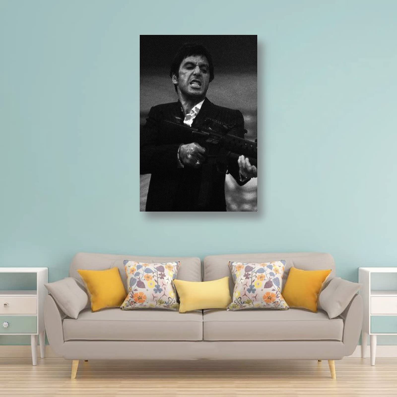 Peinture Abstraite Scarface – Triptyque Toile Murale (Film, Impression Giclée, Encadré)