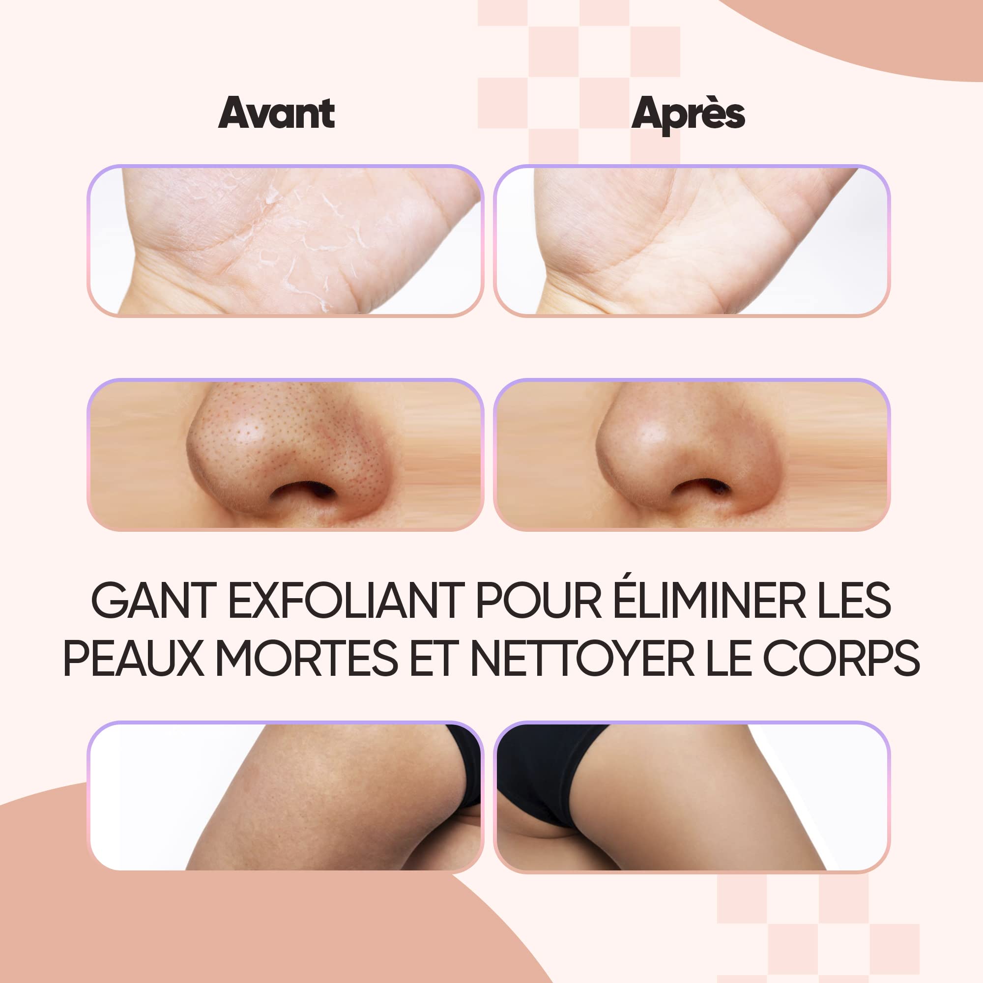 Gant Corps Exfoliant Peau Naturel, Gant Kessa Hammam et Spa pour Hommes et Femmes…