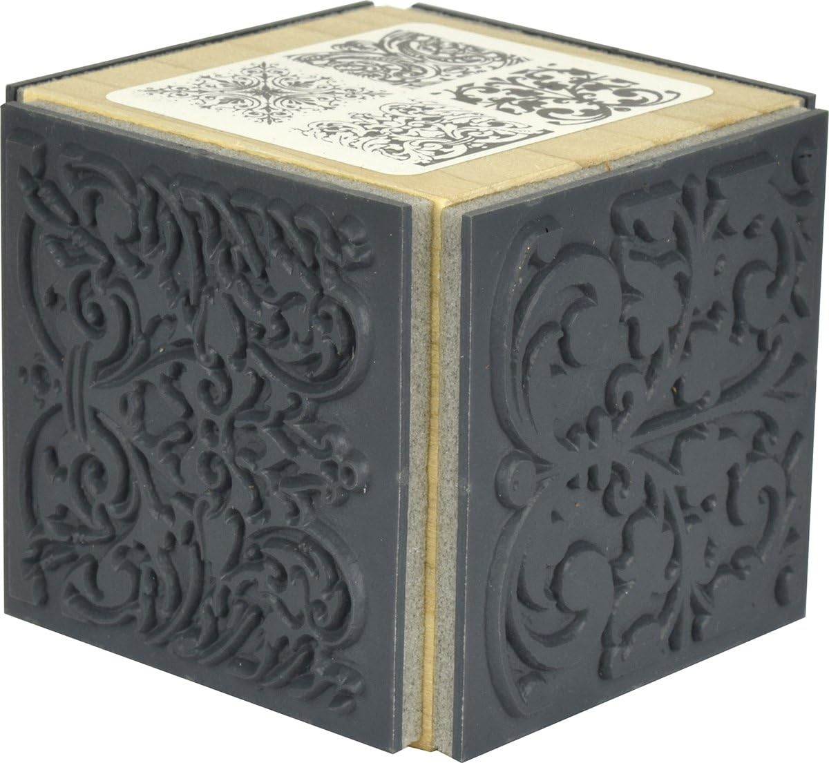 Stampendous TC59 Wood Stamp, Ornate Tiles Texture Cube