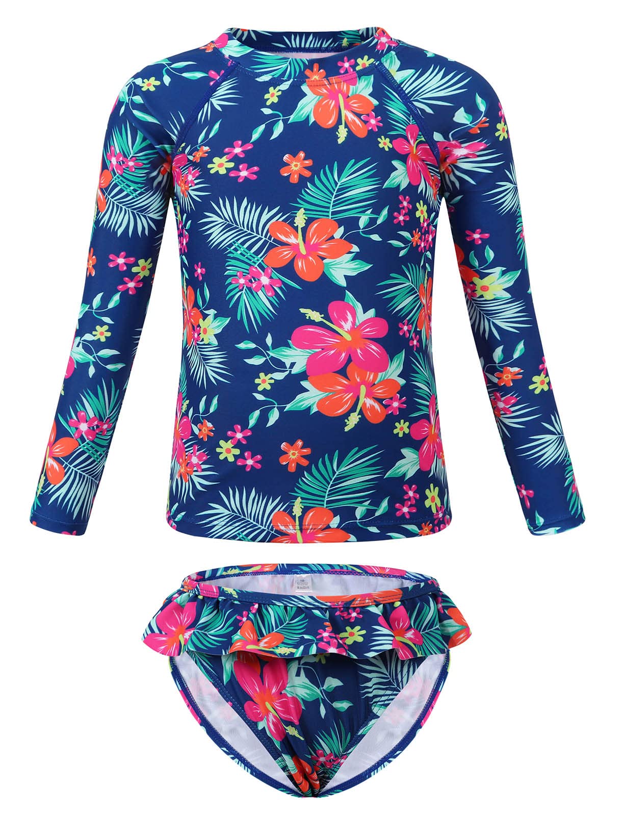 Buy Girls Two Piece Guard Long Sleeve Swimsuit Bathing Suit Beach Sport
