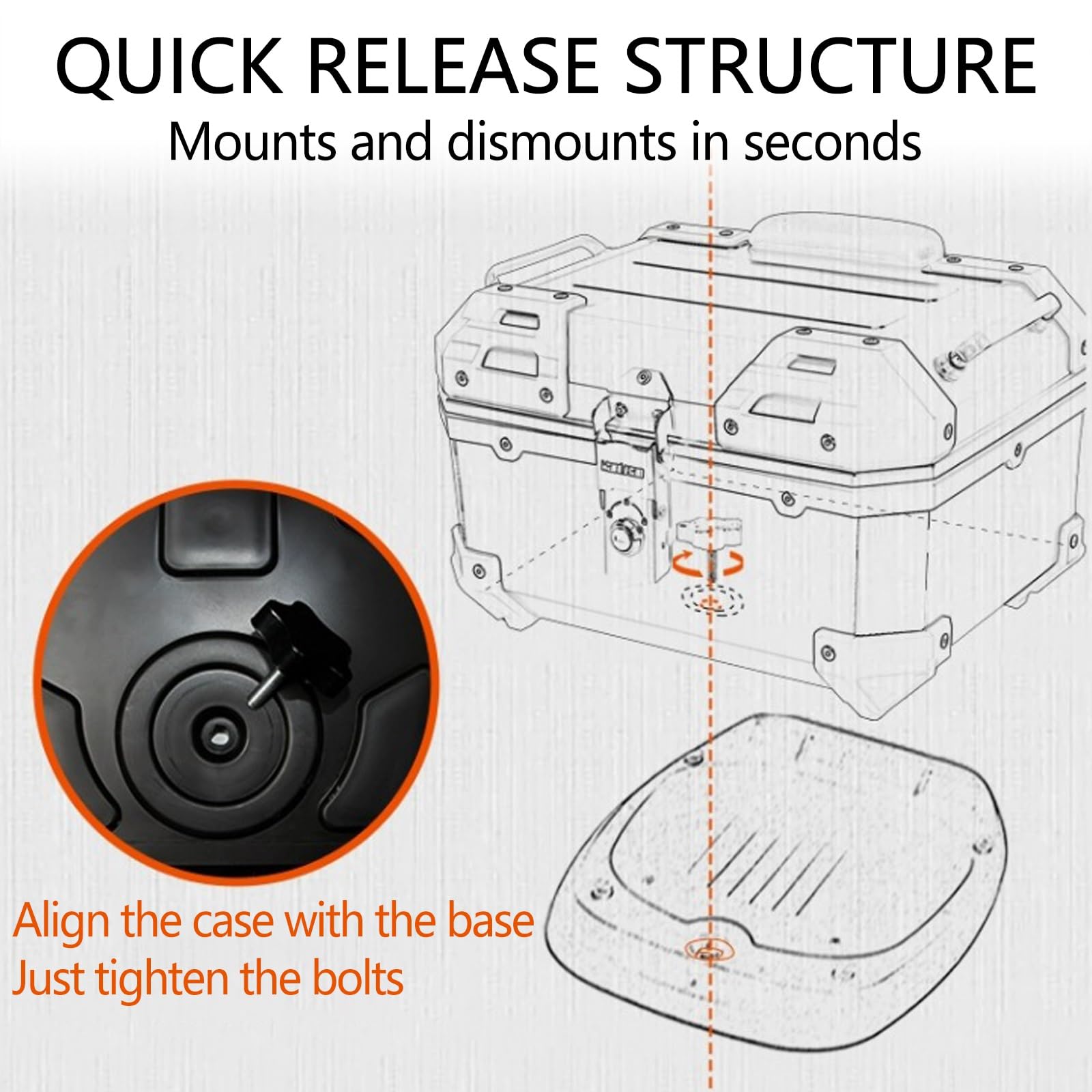 Scatola di Immagazzinaggio per Moto di Grande capacità Scooter Tail Trunk Impermeabile E Anti-collisione Moto Daily Top Box con Serratura di Sicurezza con Schienale E Accessori(Red,28L)