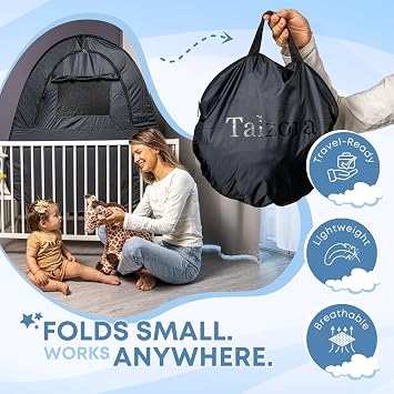 Baby Sleep Tent Breathable Blackout Cover for Pack N Play, Crib Cover & Travel Sleep Pod, Easy pop up Setup for Toddlers and Babies Easy and Ready | Breatheable