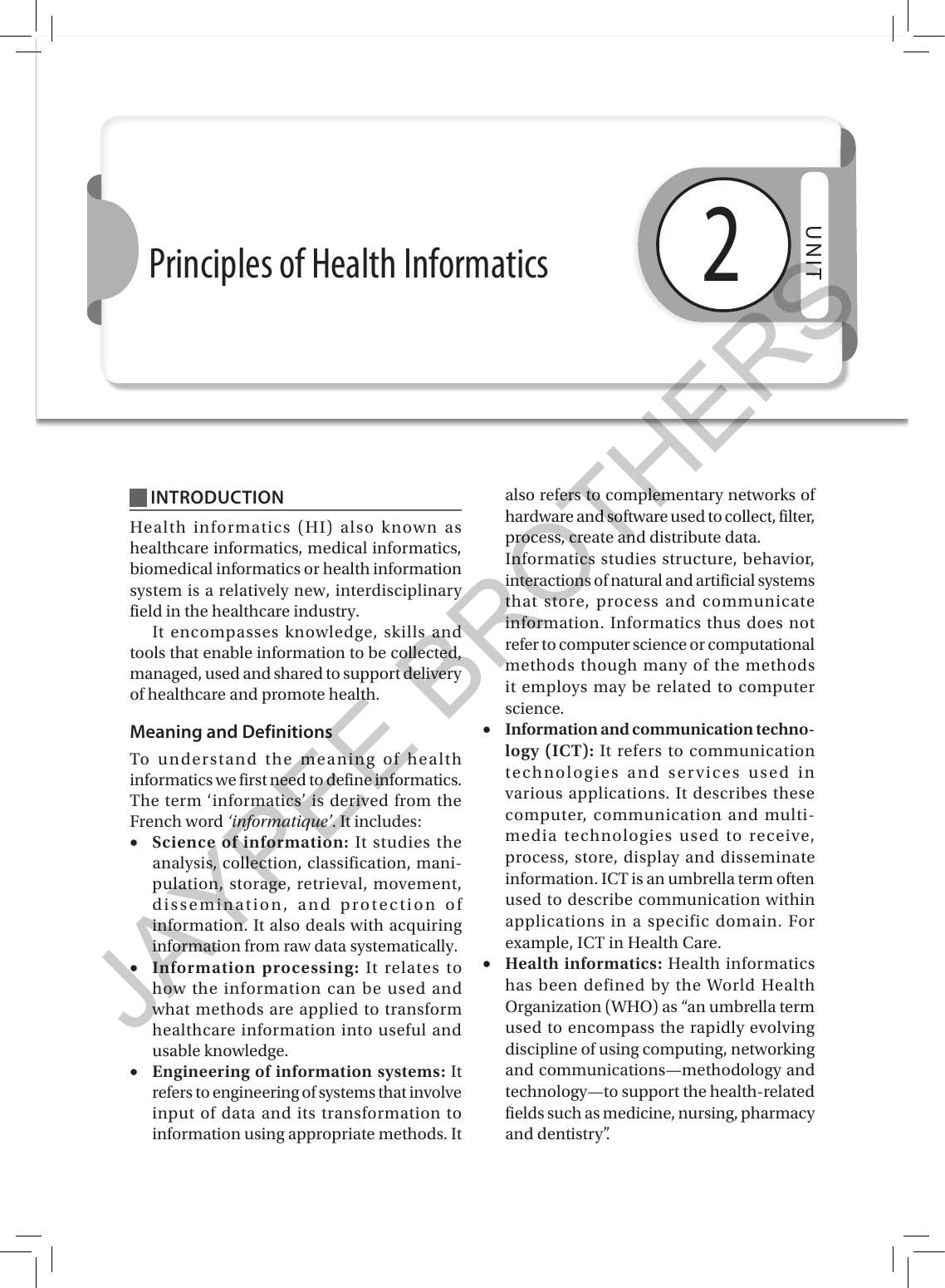 HEALTH/NURSING INFORMATICS AND TECHNOLOGY (COMPUTER FOR NURSES) 2