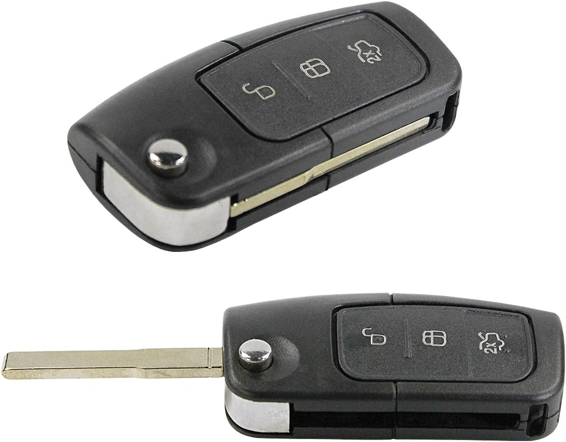 Chiavit key cover case remote control, 3 keys and key blade, Ford Focus Mondeo Fusion Fiesta Ka Kuga S-Max C-Max spare parts shell keys car spare part logo without electronics and transponder