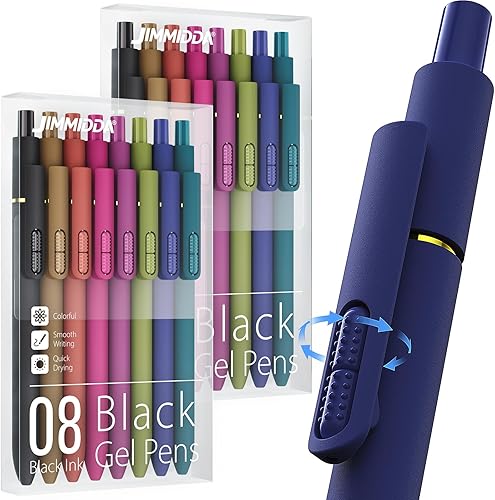 Miniatura 17 de 16 bolígrafos de gel negros - 0.7mm de punta media, bolígrafos de tinta negra Escritura suave - Bolígrafo retráctil de secado rápido para hombres