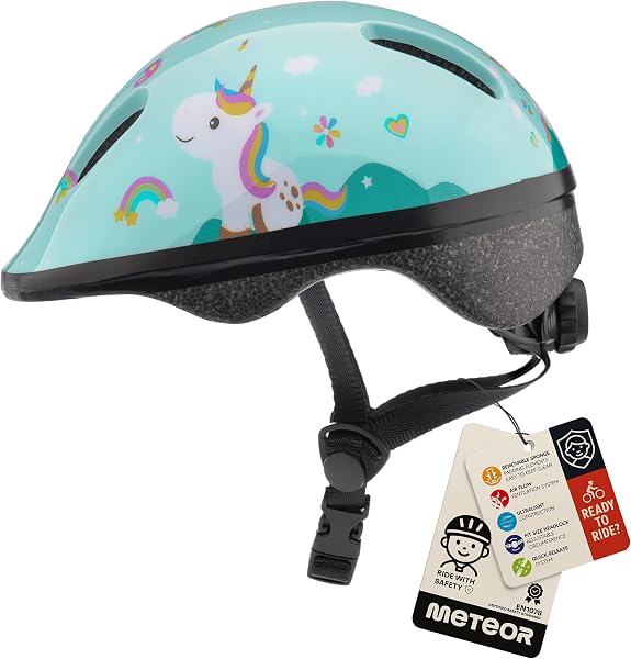 meteor Casco Bici Ideale per Bambini - Caschi Perfetto per Downhill Enduro Ciclismo MTB Scooter - Helmet per Tutte Le Forme di Attività in Bicicletta Helmo - 1
