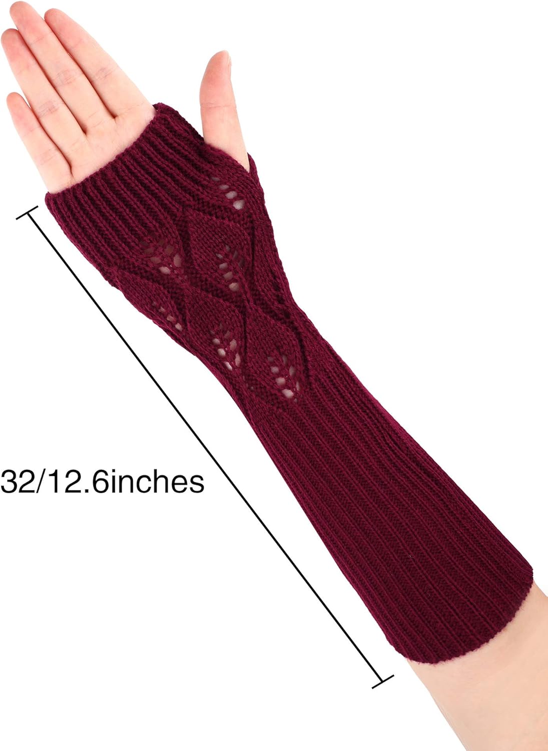4 Pairs Winter Long Fingerless Gloves Knitted Wrist Arm Warmers Thumb Hole Gloves (Color Set 2) at  Women’s Clothing store