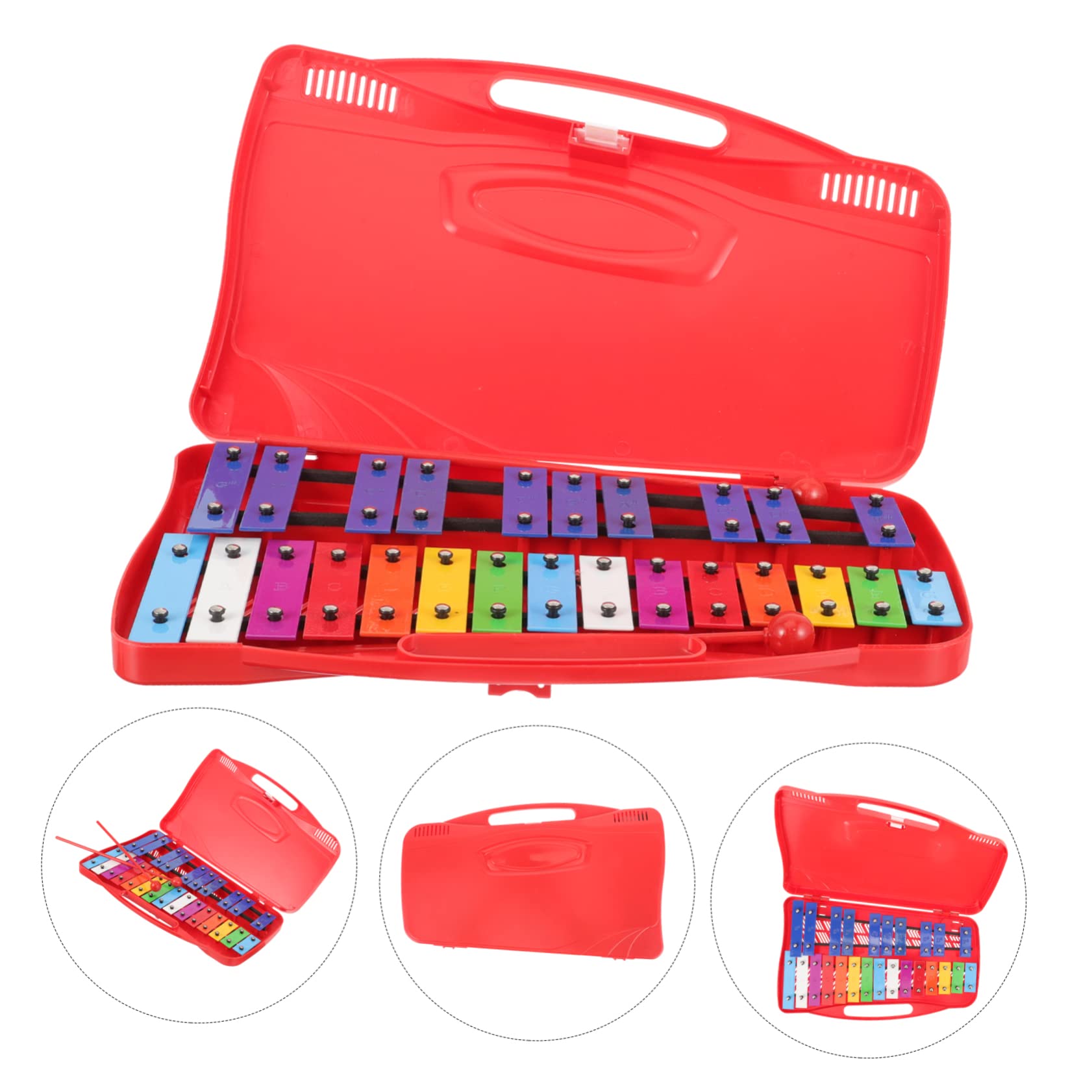 TOYANDONA Xilofono per Bambini 25 Toni, Strumento a Percussione Sicuro e Affidabile Corpo in Plastico e Ferro, per L'apprendimento Precoce e Giochi Educativi