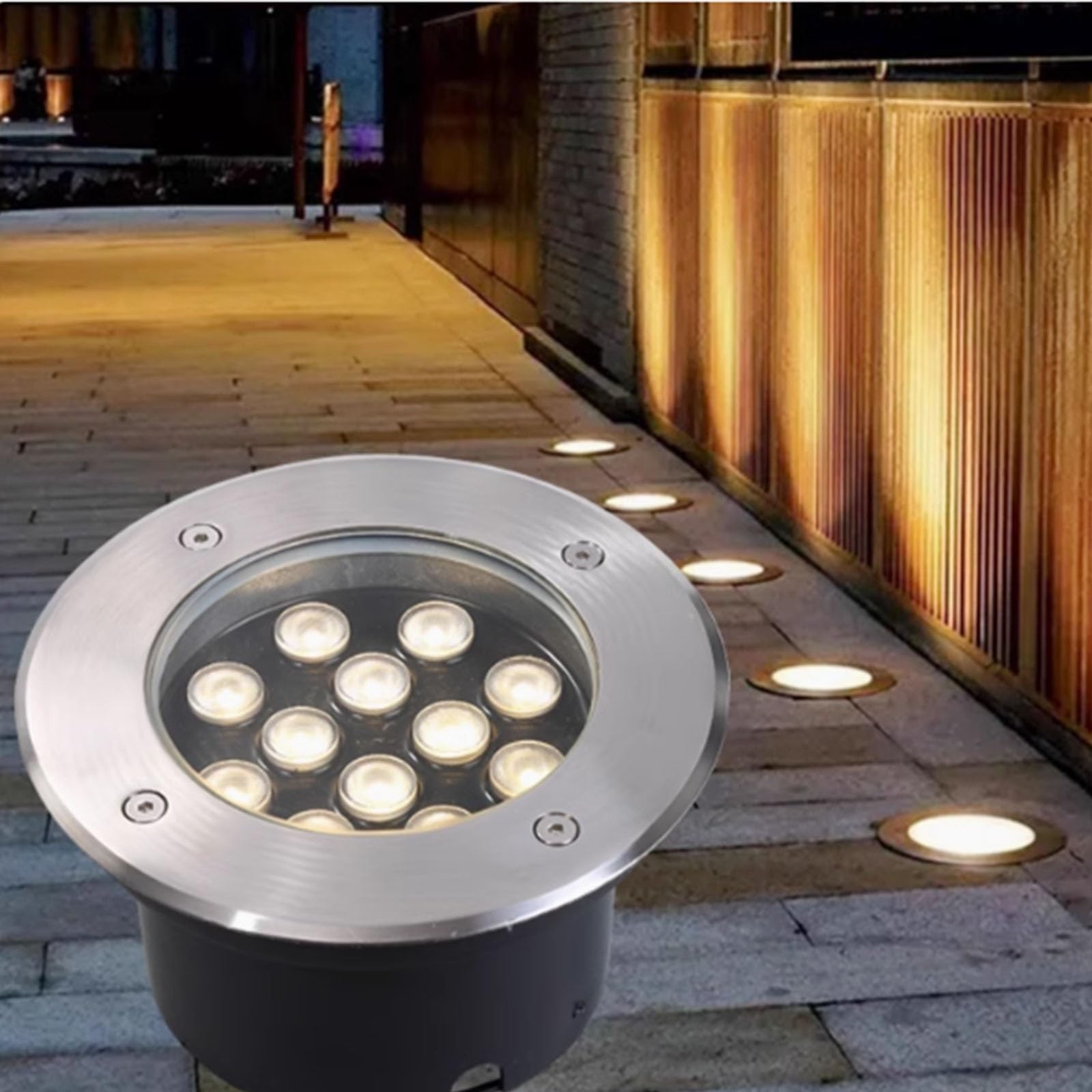 THEGA Luz LED Exteriores - Iluminación Enterrada, Focos LED Empotrables 220V, Focos Empotrables Exteriores IP67, Resistentes Al Agua, Iluminación para Jardín Y Patio(White,36W)