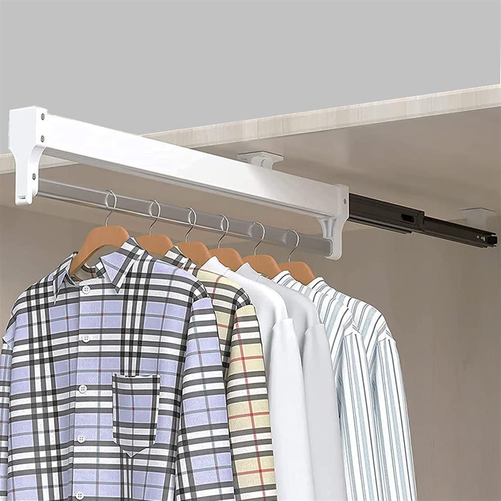 Portapantaloni Estraibile per Armadio - Asta Appendiabiti Estensibile, Asta Appendiabiti Regolabile, Barra Appendiabiti Estensibile (Dimensioni: 35 cm)
