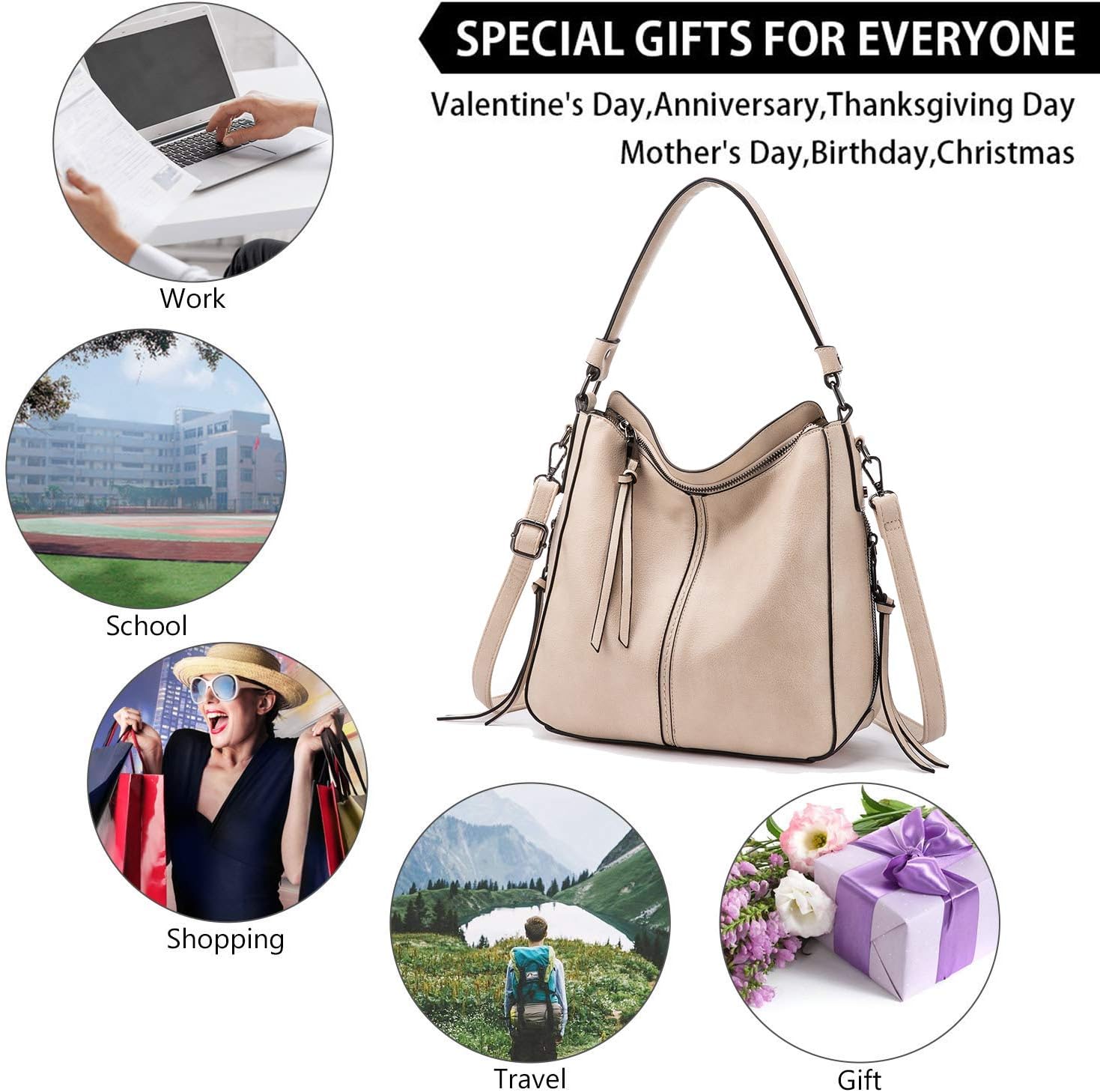 Realer Hobo Crossbody Bags for Women Designer Faux Leather Hobo Handbags Retro Large Size Shoulder Bag Bucket Purse - Image 6