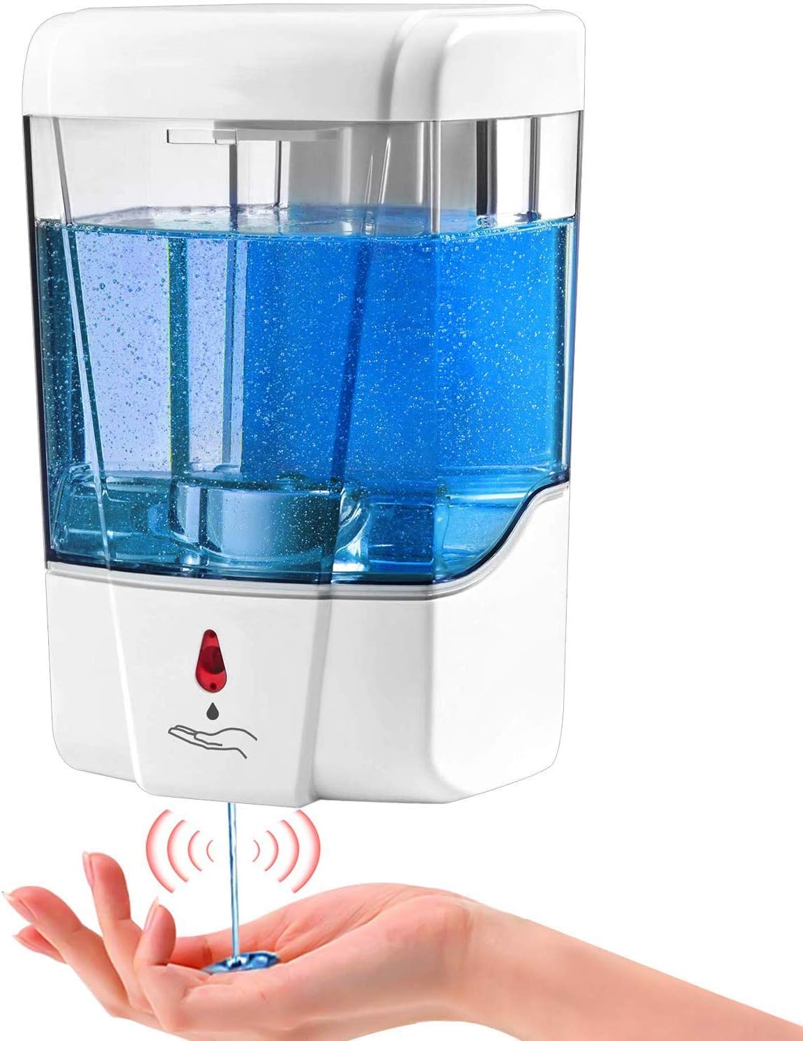 StillCool Automatic Soap Dispenser, 700ml Touchless Wall Mount Soap Dispenser Battery Operated Infrared Sensing Ultra-Sensitive, No Waste