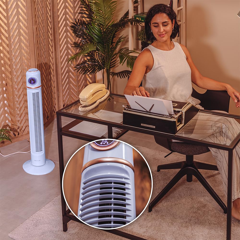 Cecotec Ventilador de Torre EnergySilence 1090 Skyline Retro Smart Blue