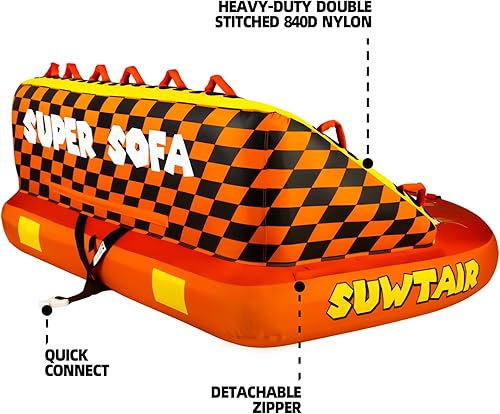 Miniatura 11 de SUWTAIR Tubos remolcables para navegación, tubo de tracción, tubos de súper sofá para barcos, tubo inflable para barco, puntos de remolque