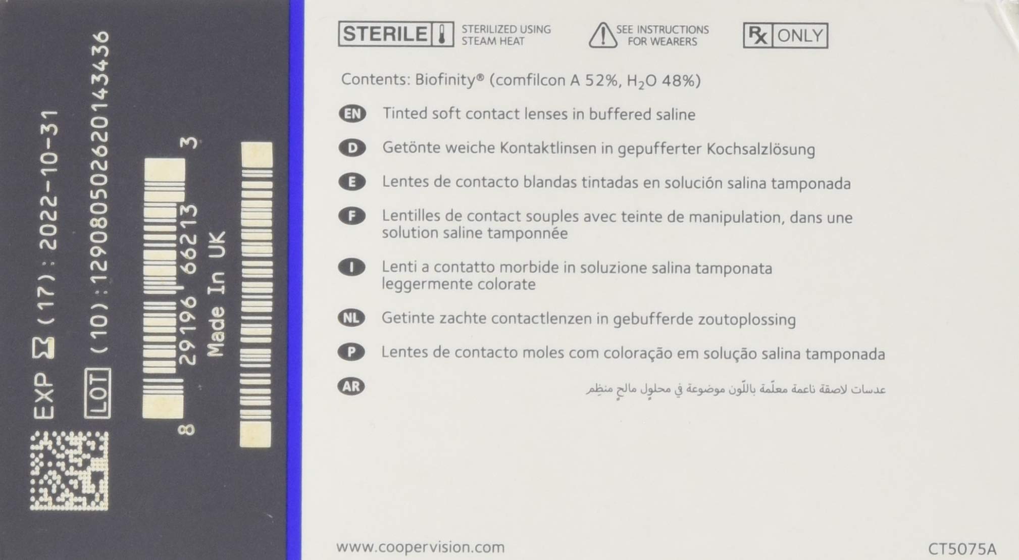 Biofinity - Lentes de contacto esféricas mensuales (R 8.6 / D 14 / -3.5 Diop), Pack de 6 uds.