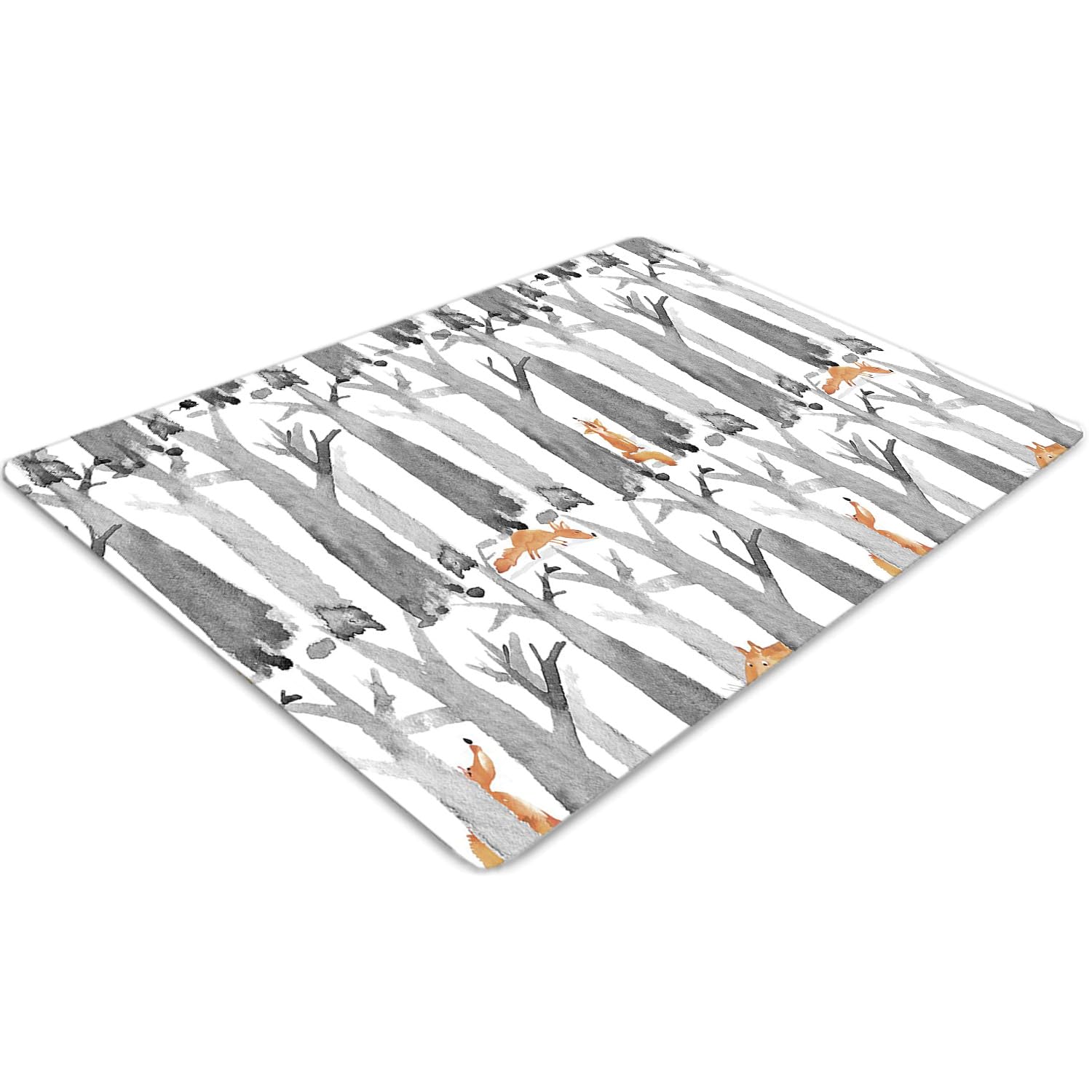 Tapis de Chaise Protège-Sol 120x90 cm Imperméable Motif Renards