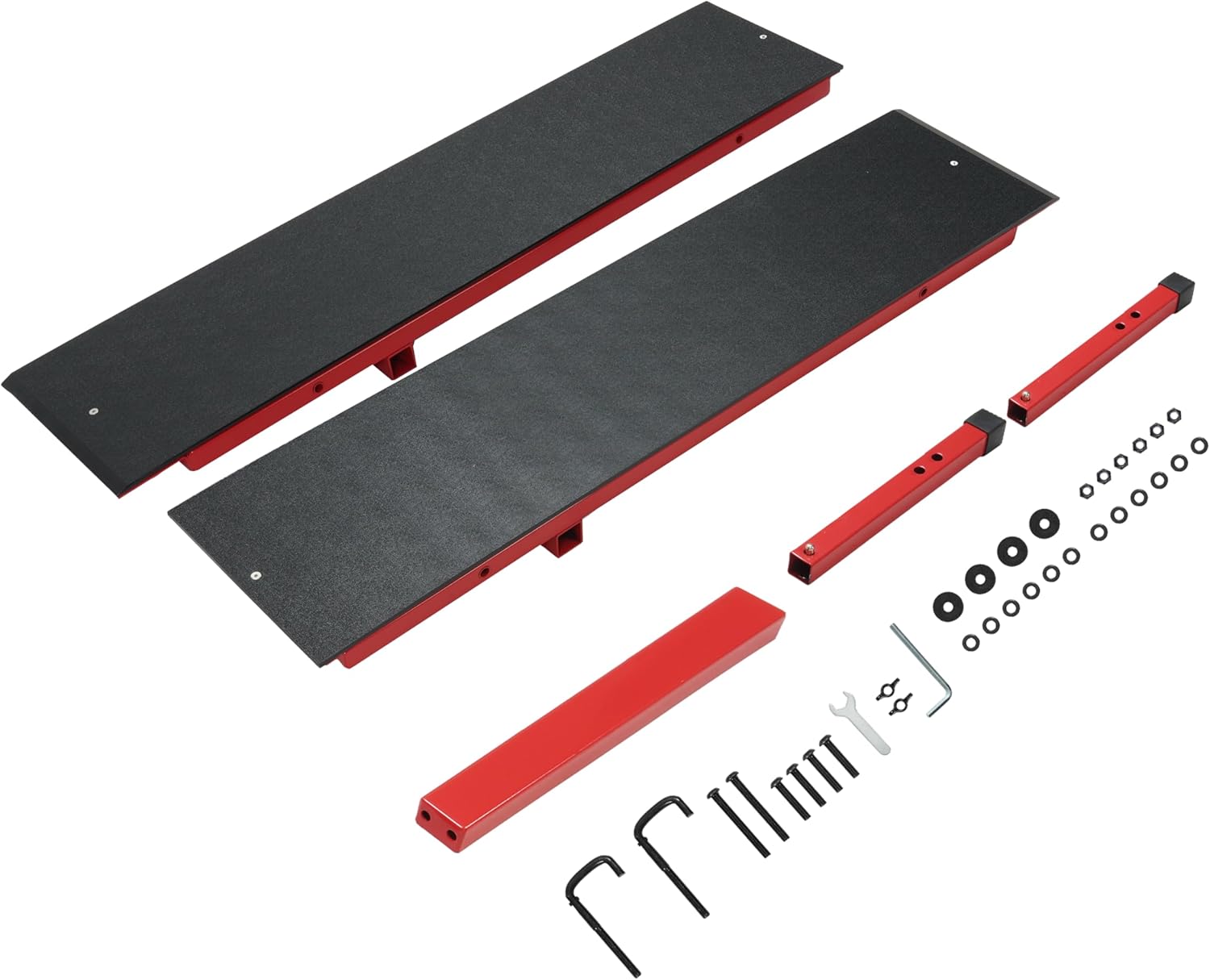 Skateboard Rail Skateboard Ramp Grind Rail 39.53In Detachable Skatepark Grind Rails, for BMX, Scooters, Snowboard and Roller Skating Jump Ramp Steel+Plastic Powder Coated Red+Black