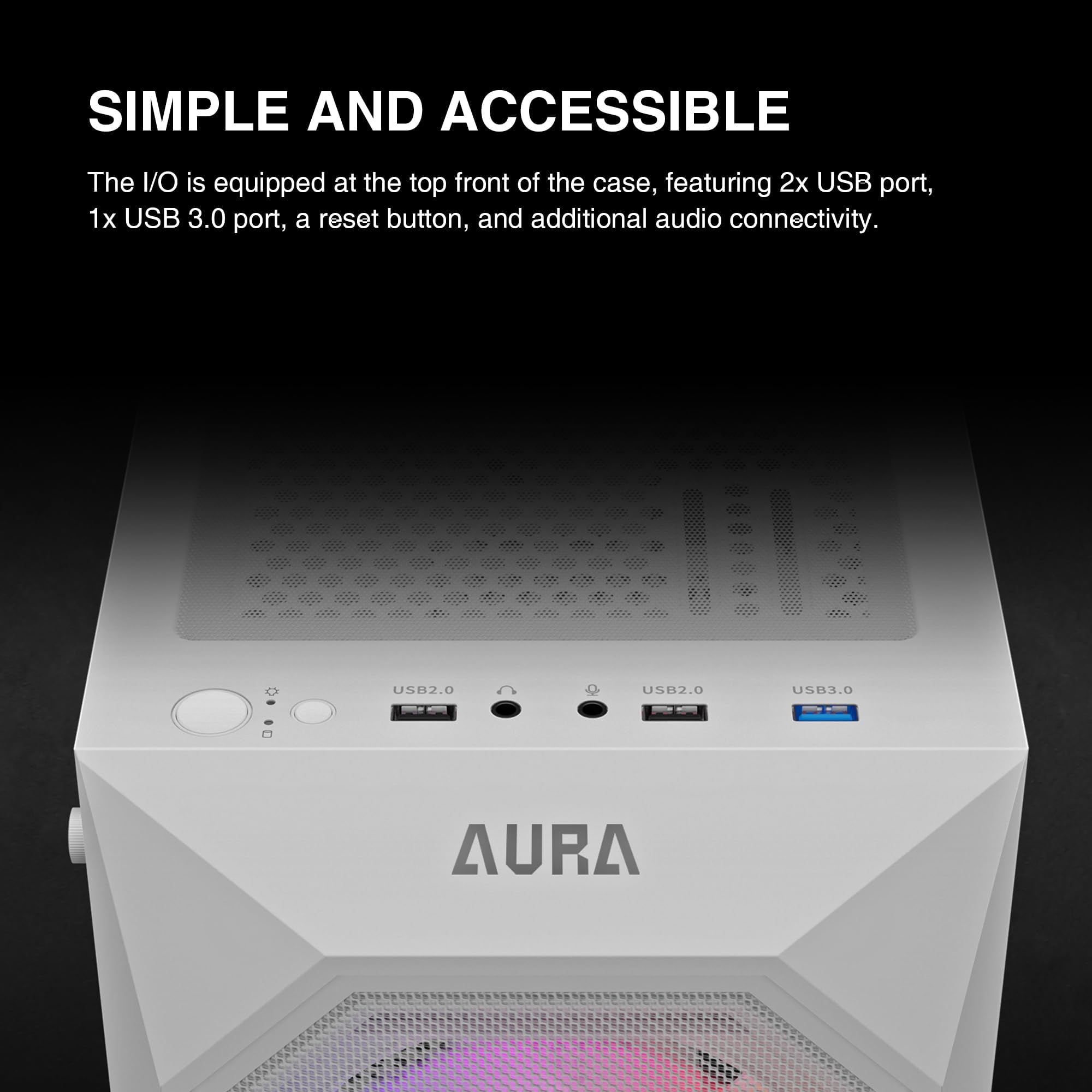 Amazon.co.jp: GAMDIAS AURA GC1 エリート WH 大風量 強化ガラス