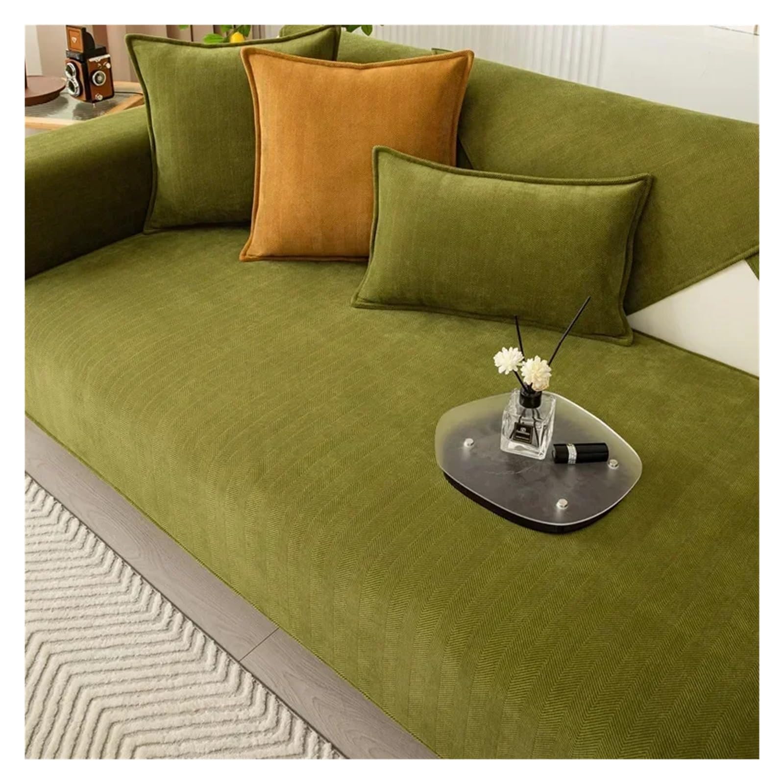 WNBFTTK Funda Sofa Funda de sofá Chenilla Universal for Las Cuatro Estaciones, Antideslizante, Color sólido, for Sala Estar, Fundas, Protector Muebles