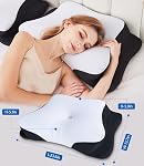 Cooling Cervical Neck Pillow for Sleeping, Contour Side Sleeper Pillow for Adults, Ergonomic Memory Foam Pillow Neck Pain Relief, Stomach Sleeping Pillow with Luxury Cool Cover