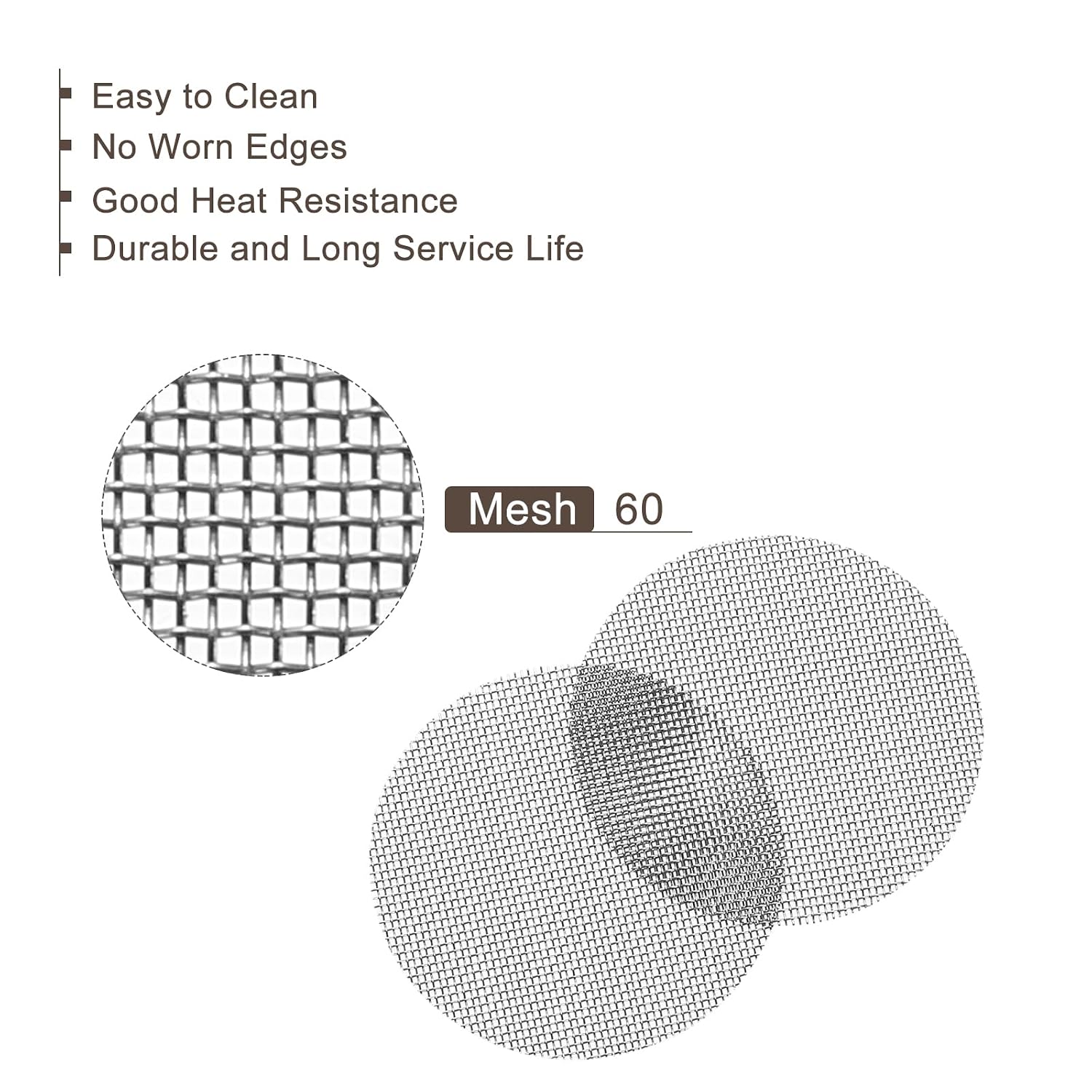 MECCANIXITY Pipe Screen Stainless Steel Screens, 1 Inch (25.4mm) Diameter for Pipe Filter, Pack of 60
