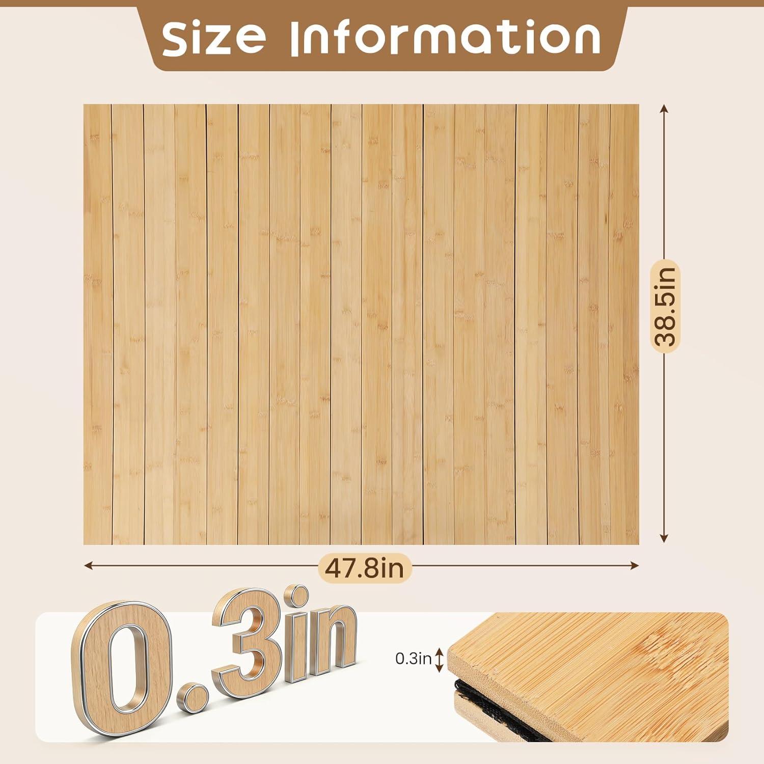 Brobear Tap Board for Tap Dancing 47.8 x 38.5 Inch, Portable Tap Dance Floor with Storage Bag, 8mm Solid Bamboo Tap Board with Anti-Slip Design for Home and Outdoor Practice