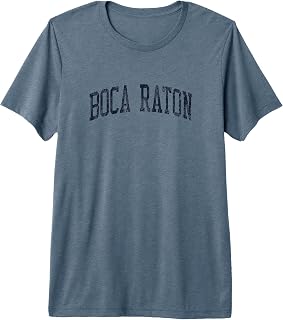 Boca Raton FL JN2 Vintage Athletic Blue Design Premium Tri-Blend T-Shirt