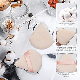 Flytianmy 16Pcs Triangle Powder Puffs, Face Makeup Puff for Body Loose Powder Beauty Makeup Tool Nude