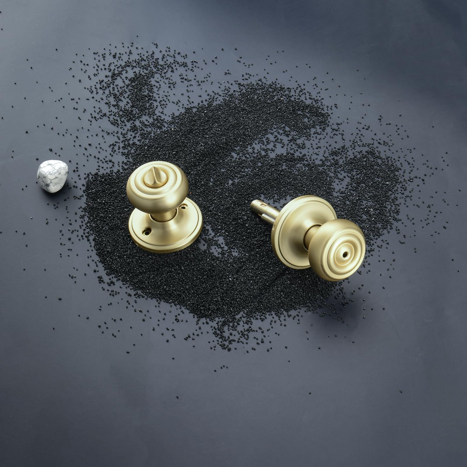 Brushed Gold Door Knobs - Privacy & Turn Lock -5