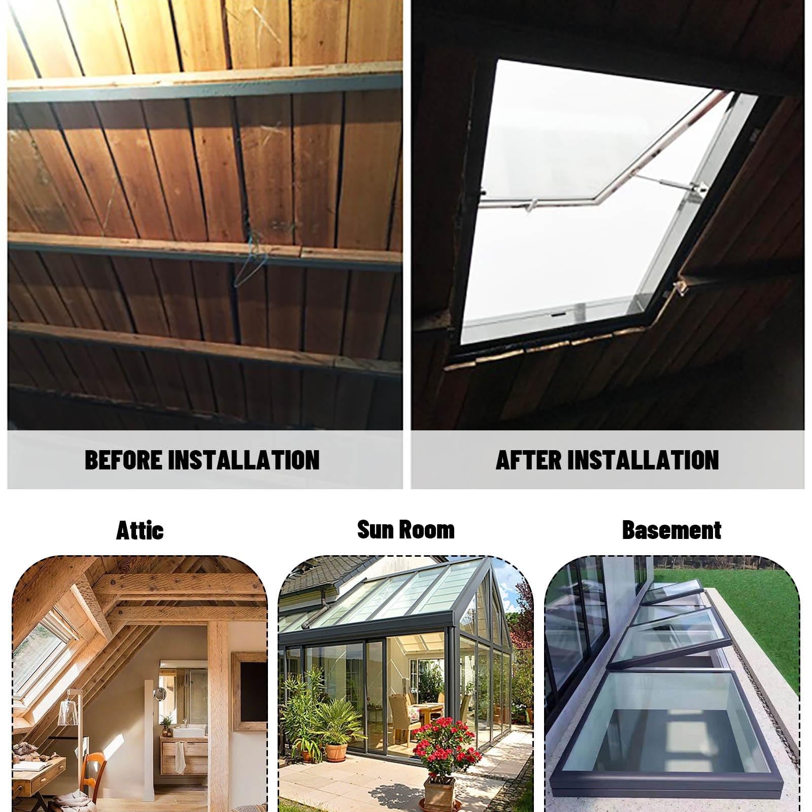 Garret Window Attic Skylights Custom Size Aluminum Skylight Windows - Roof Hatch With ...