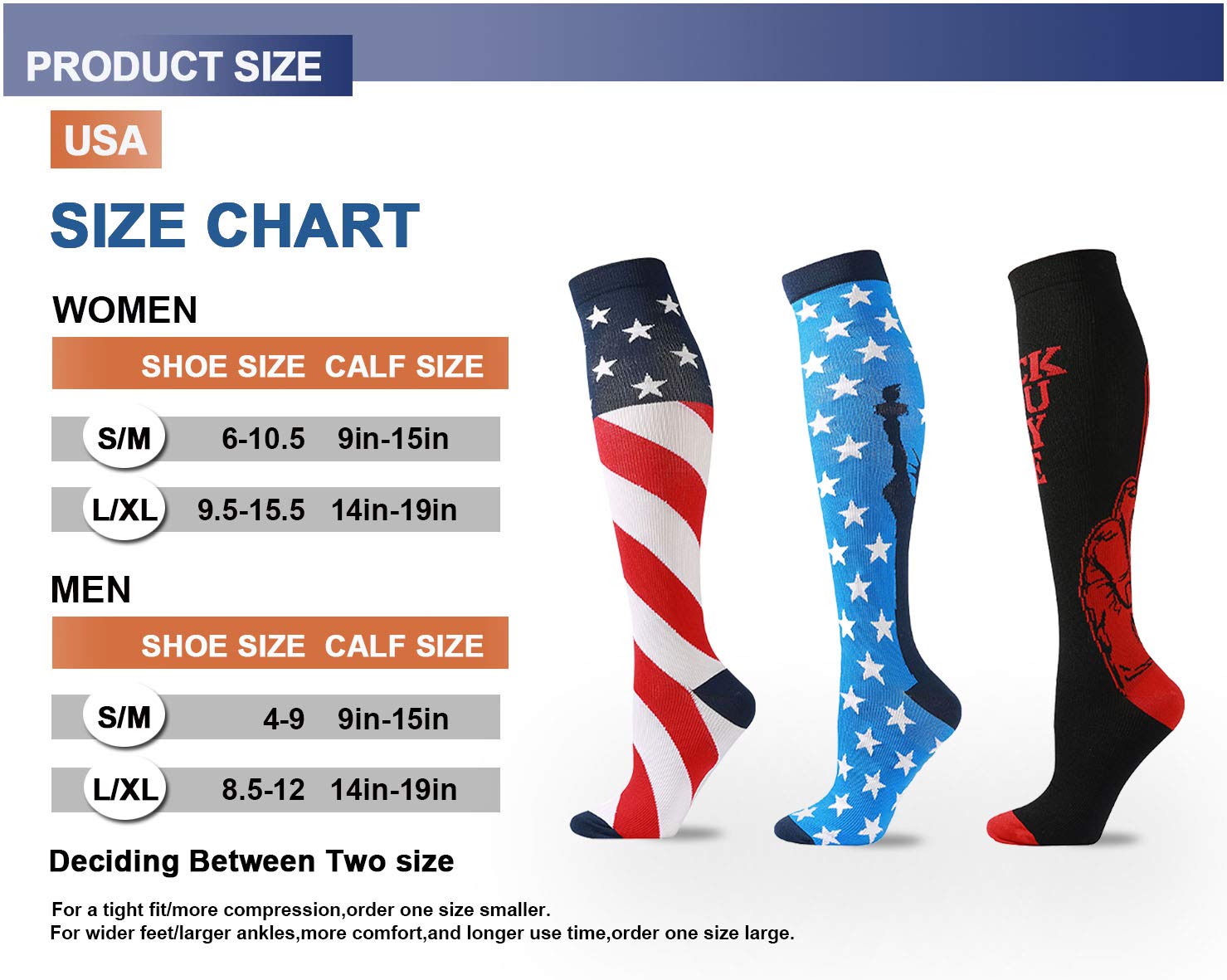 Ranvi 3 Pairs Compression Socks for Women&Men (20-30mmHg)- Best for Running,Travel,Cycling,Pregnant,Nurse,Edema,Star(S/M)