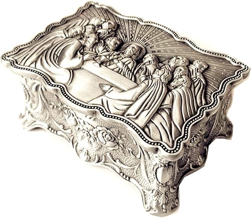 Miniatura 2 de elegantmedical Collar de rosario de última cena, caja eucarística católico, cristiano, rosario romano, caja de regalo de joyería