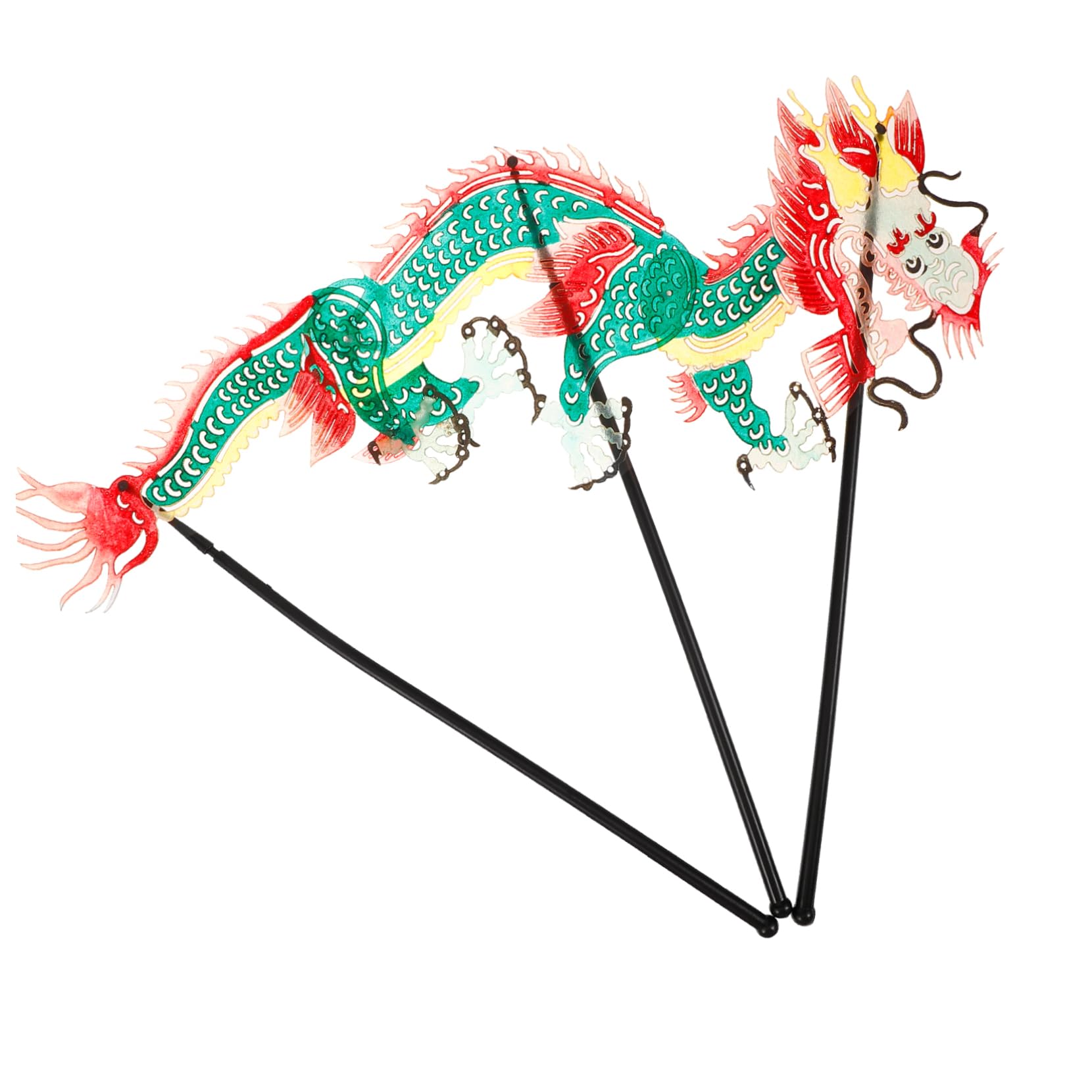 KESYOO Traditional Shadow Puppetry Props Dragon Lion Puppet Boys and Girls Educational Toy Handmade Marionette Set Random Style