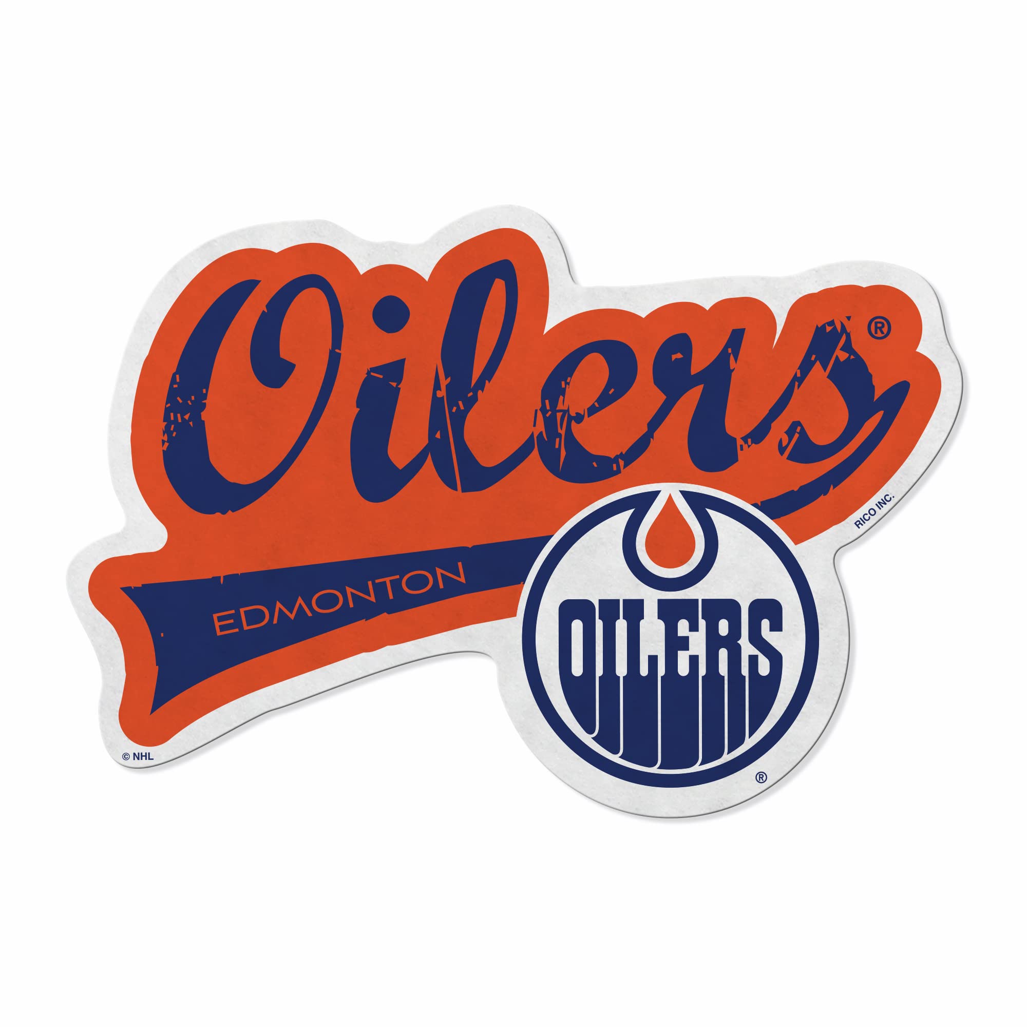 Fanion Edmonton Oilers NHL fanatique en feutre vintage pour deco retro de salon