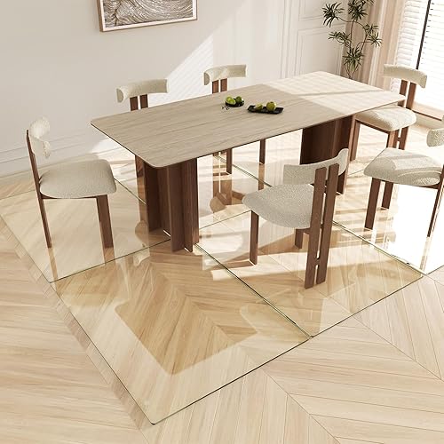 Miniatura 7 de Koonmi Tapete para silla de vidrio templado de 36 x 48 pulgadas, tapete para silla de oficina de alta calidad para suelos de madera dura y alfombra