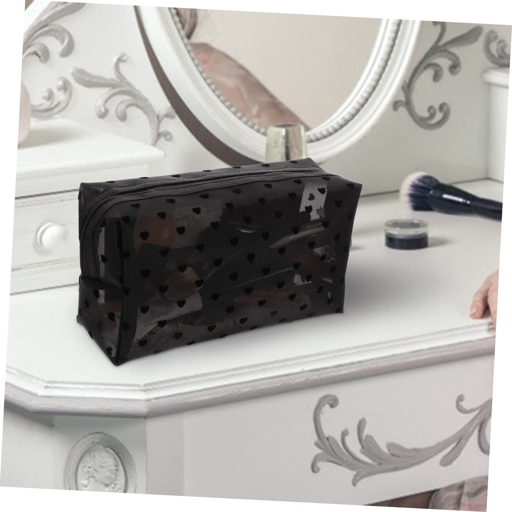 FRCOLOR 9pezzi Borsa Cosmetici Da Viaggio Borsa Trasparente Per Makeup e Toiletries Design Leggero e Resistente Con Chiusura Cerniera e Capacità Perfetta Per La Della e Accessori Da