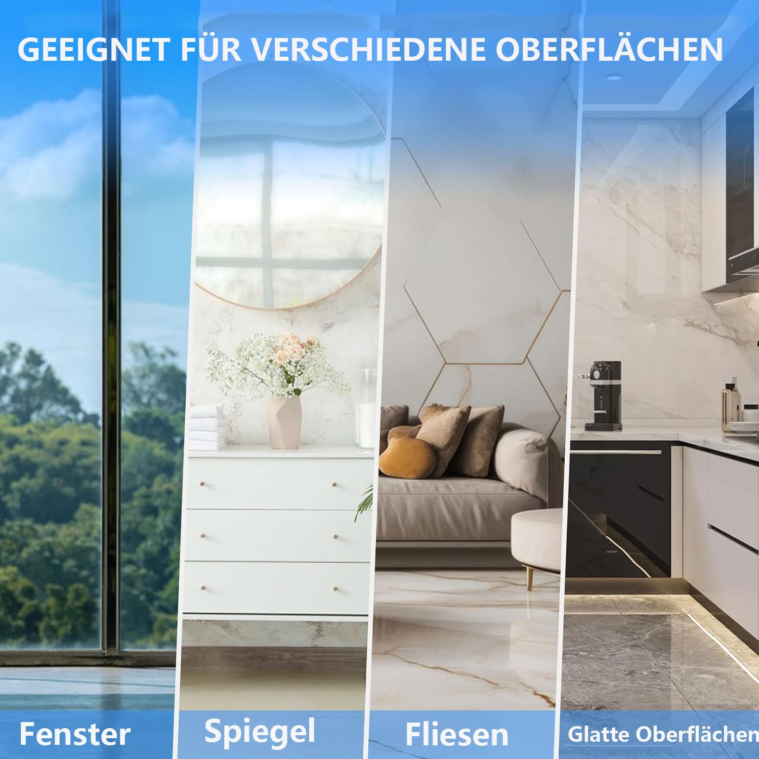 Fensterputzroboter, 5600Pa Elektrischer Fensterreiniger Roboter mit Fernbedienung und Kantenerkennungssystem, Automatischer Fensterreiniger für Innen- und Außenfenster, 6 Tücher