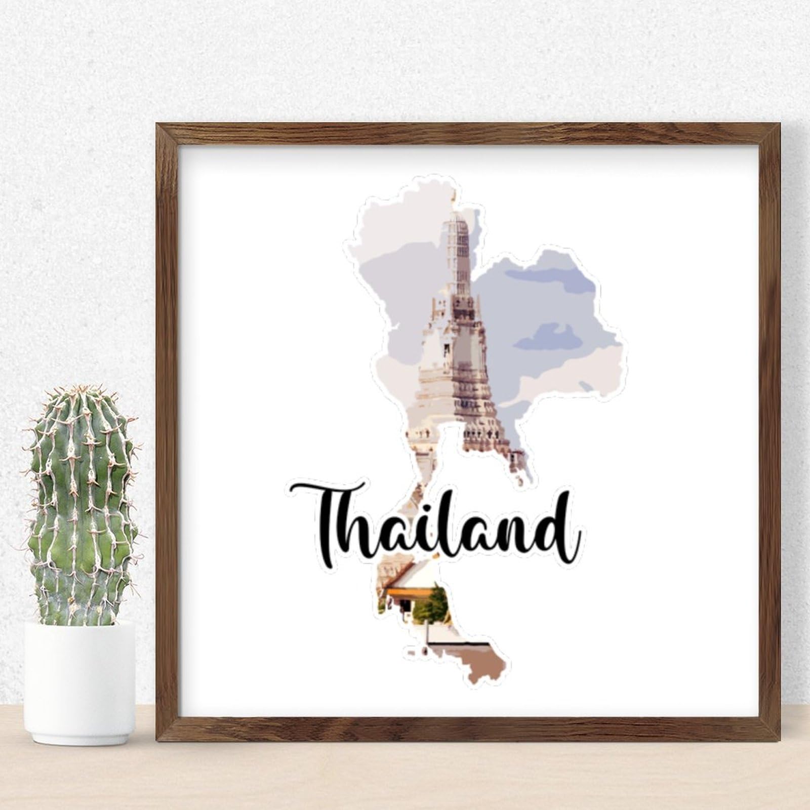 Panneau mural en bois de Thaïlande sculpté main et décoration premium