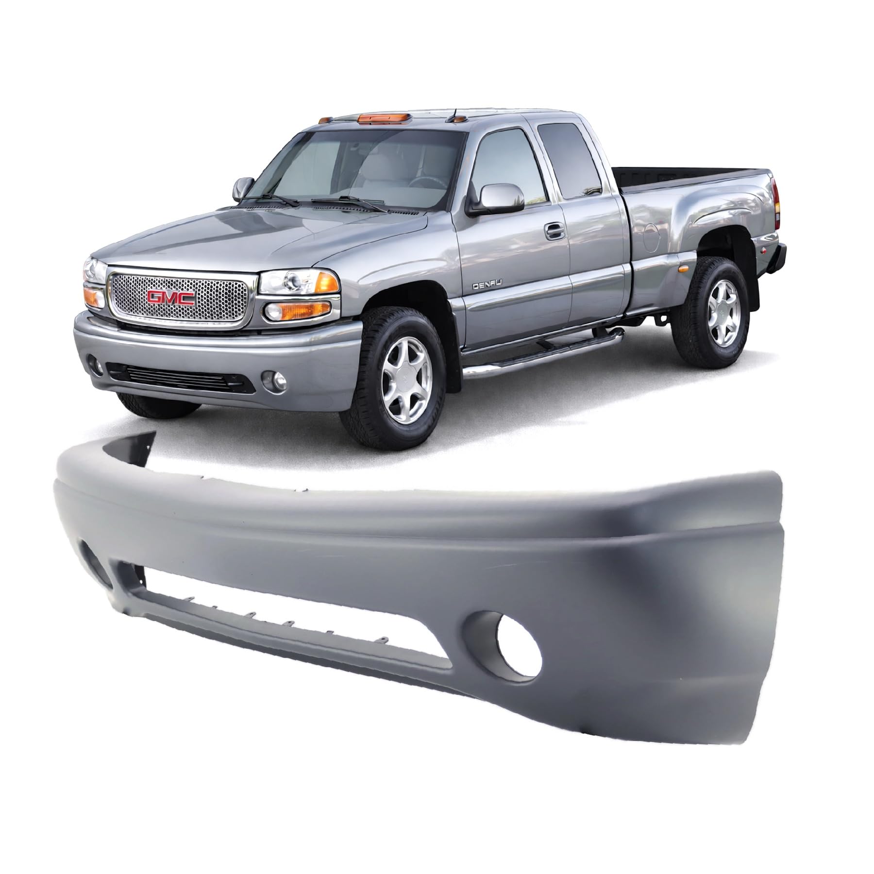 FitParts Compatible with GMC Sierra 1500/Yukon 2001–2006 Front Bumper Cover