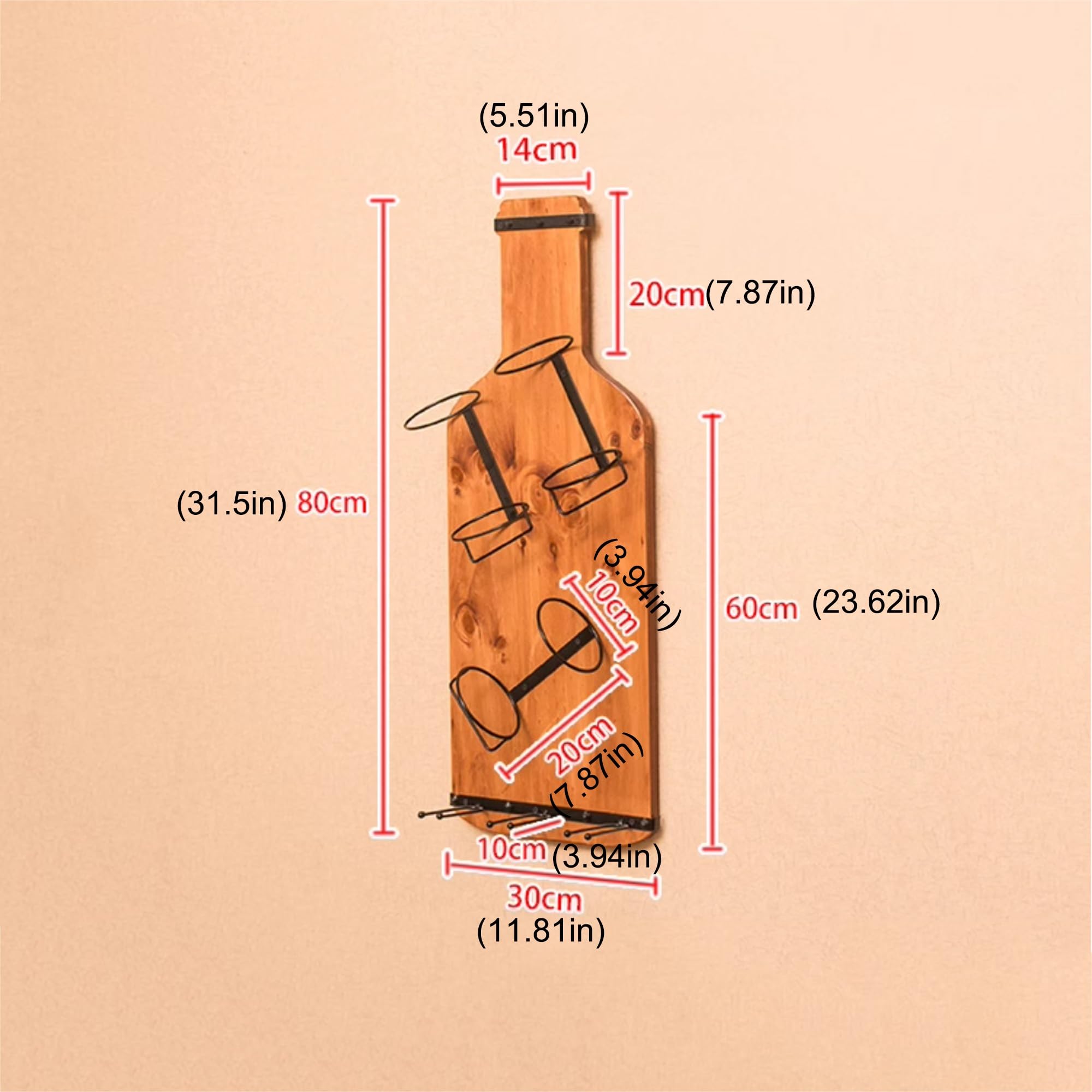 Naścienna półka na alkohole, pływający stojak na wino z wiszącym uchwytem na szkło, domowa ekspozycja barowa do kuchni i jadalni, mini szafka barowa na butelki alkoholowe