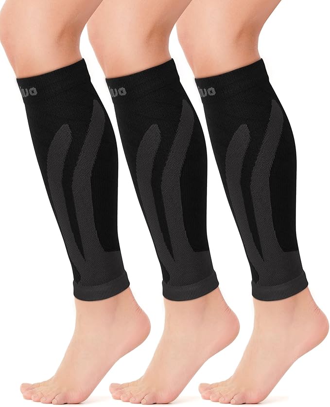 CAMBIVO 3 Pairs Calf Compression Sleeves for Women and Men, Leg
