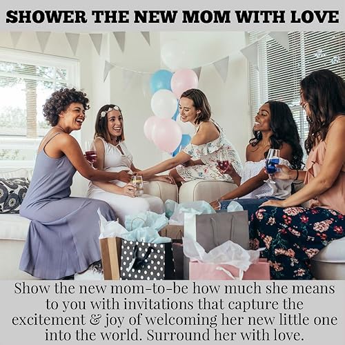 Miniatura 5 de AmandaCreation - Invitaciones para baby shower, 20 tarjetas de relleno de 5 x 7 pulgadas con veinte sobres blancos