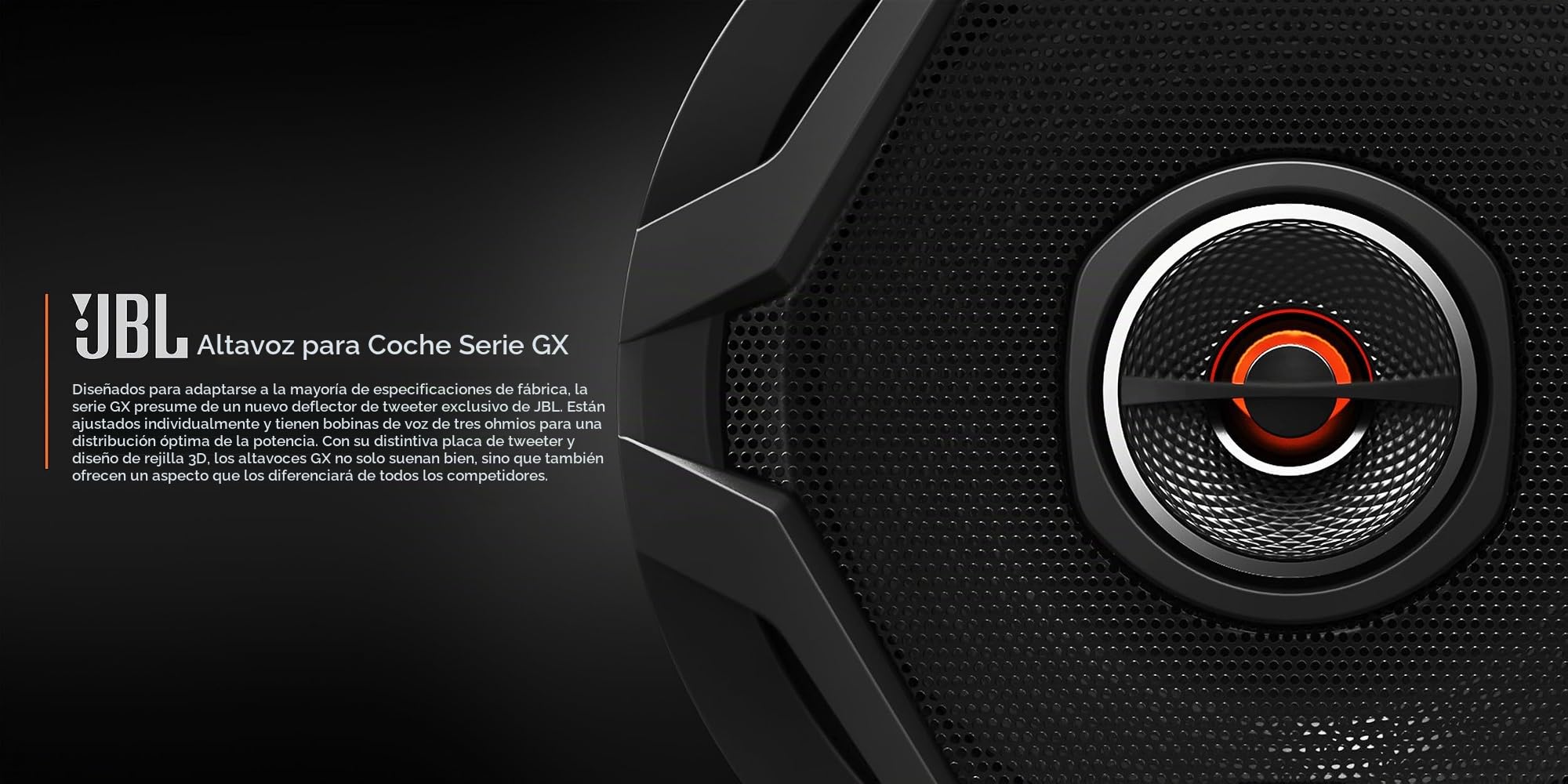 JBL GX602 Juego de altavoces coche de 2 vías de Harman Kardon - Sistema Echo Auto de 180 vatios Altavoz para Coche de 16 - 17 cm | 6-1/2" pulgadas