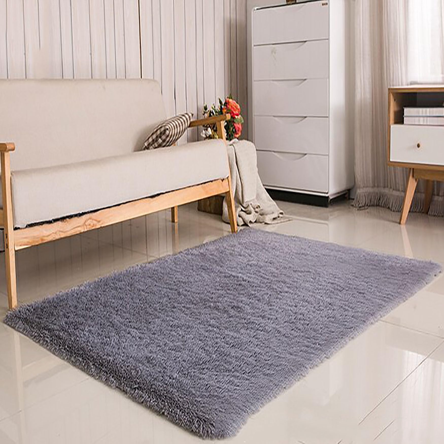 Tapis de salon moderne lavable 85x140 cm résistant pour salle à manger